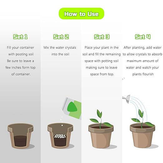 Water Storing Crystals Minerals for Indoor & Outdoor Plants 32oz (2LB),Hydrogel Granules Water Absorbing Granules Mix Crystals with Soil to Reduce The Amount of Watering