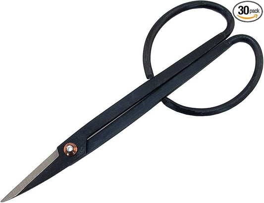 BambooMN 7.2" Black Bonsai Trimming Shear - 30 Pieces