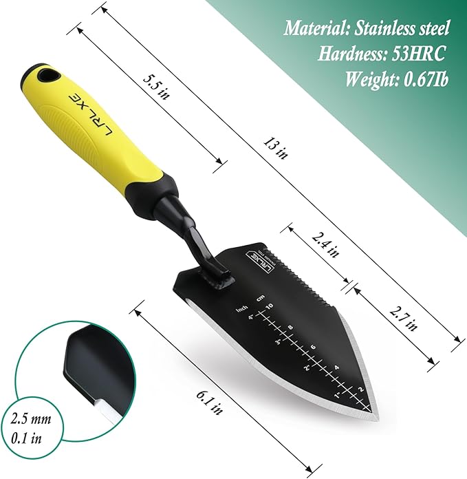 Garden Shovel-Heavy Duty Gardening Hand Trowel,Stainless Steel Garden Trowel with Rubberized Handle,Trowel Gardening Tools for Soil Digging,Transplanting,and Planting(Hand Trowel)
