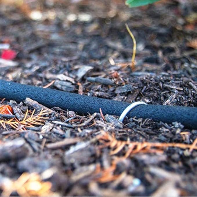 AAGUT 16 Pack Garden Landscape Staples 6 Inch Soaker Hose Stakes 11 Gauge Drip Line Irrigation Stakes Water Hose Hooks Galvanized Lawn U Pins Sod Nails for Chicken Wire, Drip Tubing, Dog Fence