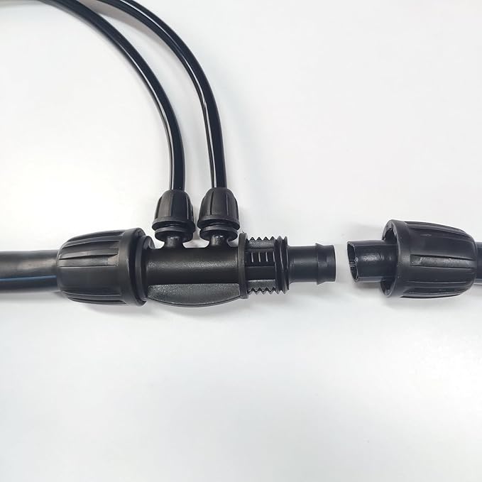 Drip Irrigation Parts for 1/2" Drip Tubing to 1/4" Irrigation Tubing, Drip Irrigation Fittings Anti-Drop Locked Barbed Reducing 4 Way-Pack of 10