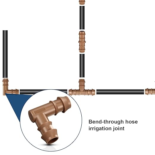 Boao 20 Packs 1/2 Inch Barbed Connector Plastics Drip Irrigation Barbed Hose Connector 17 mm Diameter (Elbow)