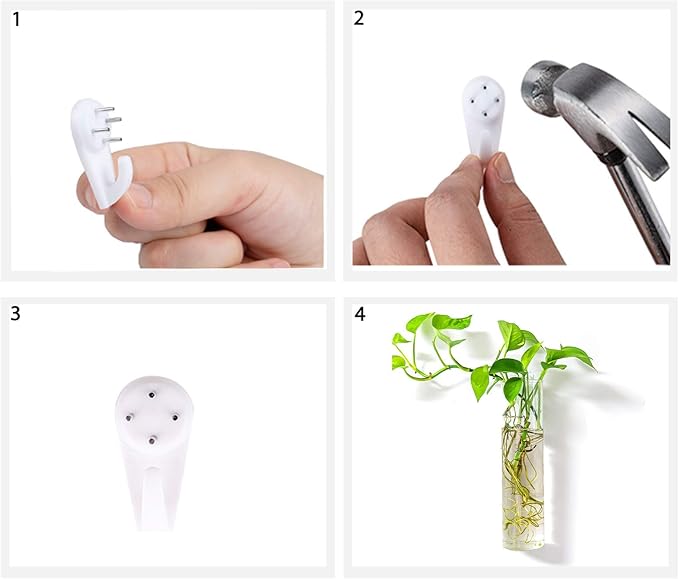 Kingbuy Wall Hanging Plant Terrarium Propagation Station Glass Planter for Home Office Decor, Large Cylinder Vase, 4 Pack