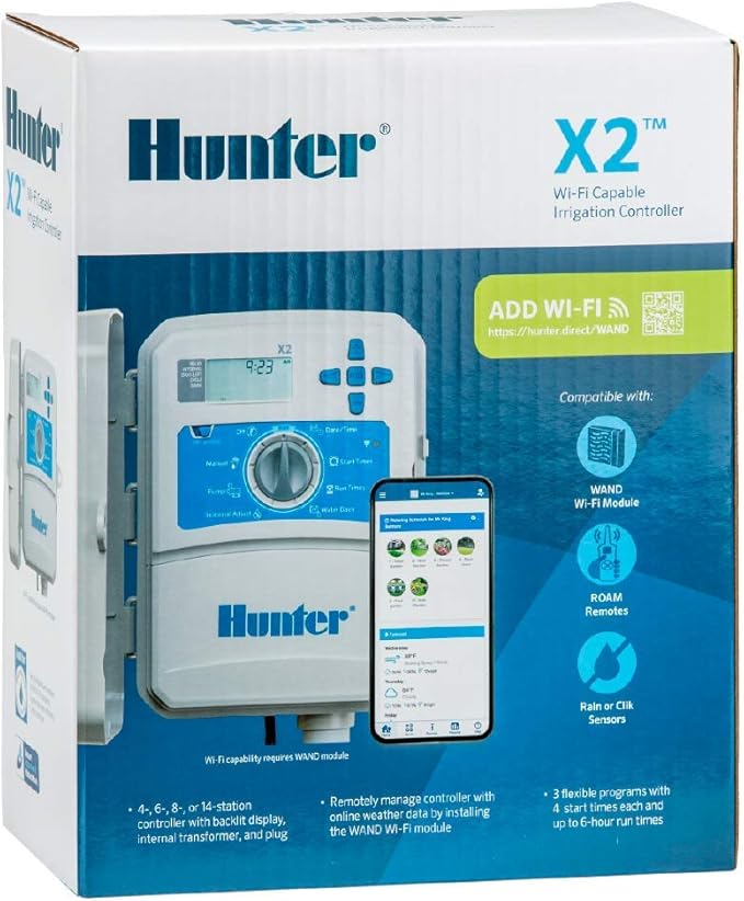 Hunter Industries Hydrawise X2 4-Station Outdoor Irrigation Controller (X2-400)