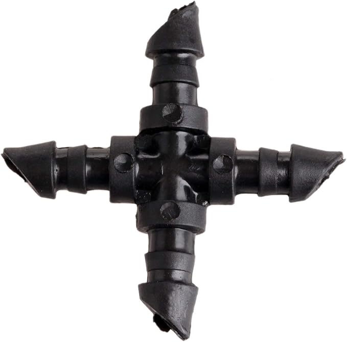 Mtsooning 50PCS Irrigation Cross Connectors for 4/7mm Hose,Barbed Tubing Fittings Kit 4-Way Coupling for Drip Sprinkler Garden Lawn Systems Systems