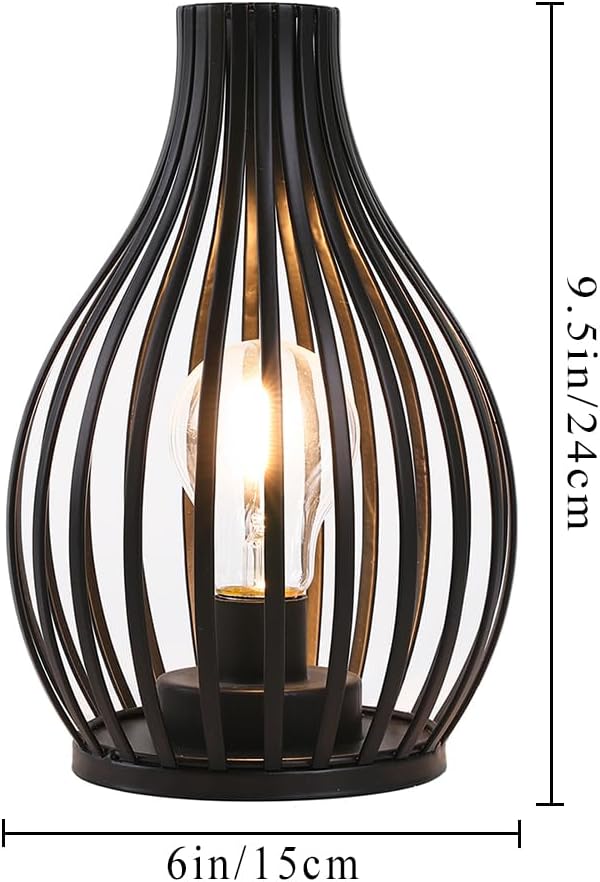 JHY DESIGN Decorations Table Lamp Battery Powered 9.5''High Vase Shaped Cordless Lamp with 6-Hours Timer Feature LED Light Decorative Room Battery Lamp for Indoor Table Garden Party