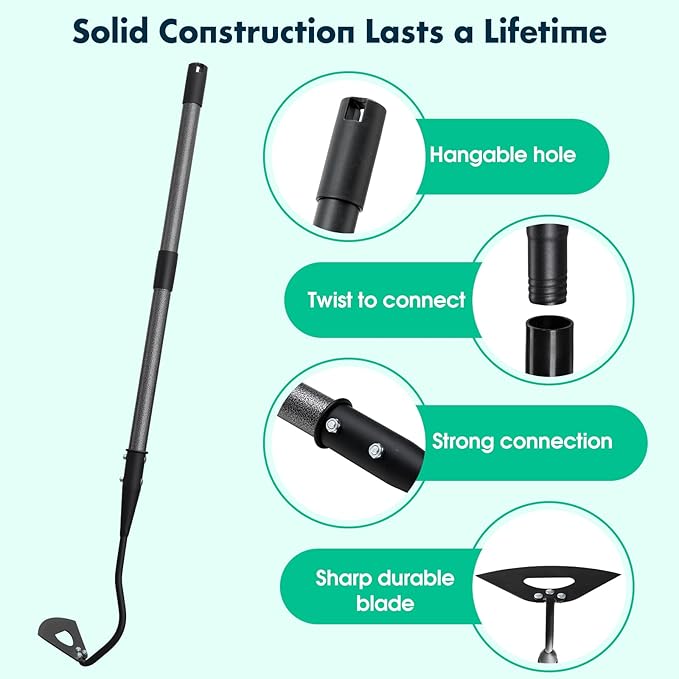 Hoe Garden Tool with 70Inch Long Handle, Heavy Duty Garden Hoes for Weeding Loosening Soil Digging Planting Ridging, Handy Hoe Gardening Tools Weeding Hoe