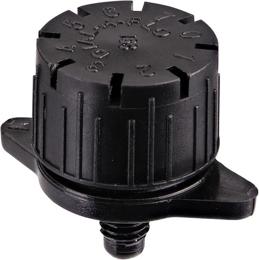 Raindrip R158CT Adjustable Flow Bubbler, Non-Pressure Compensating Emitter, Full-Circle Pattern, 8-Stream Spray, with 10-32 Threaded Inlet, 5-Pack, Black