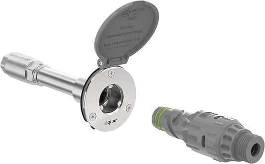 Aquor House Hydrant V1+ Frost Free Wall Hydrant Outdoor Faucet with Quick-Connect and Anti-Siphon, Freeze Proof Flush Hose Bib, 6 inch, Slate Gray