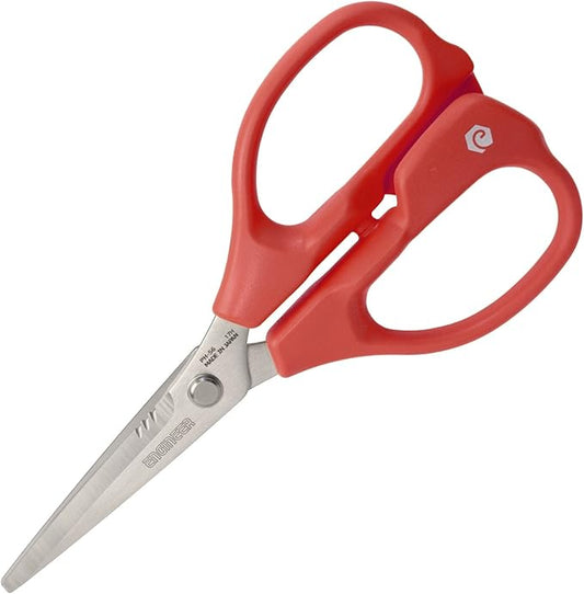 Engineer Best Versatile High Performance Combination Scissors W/Micro-Serrations Holds the Object without slippage such as Kevlar, Aramid Fiber, Plastic Plate, Etc. (Red)