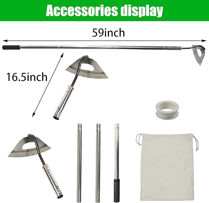 Hoe Garden Tool,All-Steel Hardened Hollow Hoe Heavy Duty Action Hoe with 55 Inch Adjustable Handle Scuffle Garden Hula Hoe with Rake for Backyard Weeding,Farm Planting (2 Pack Long Handle Hoe)