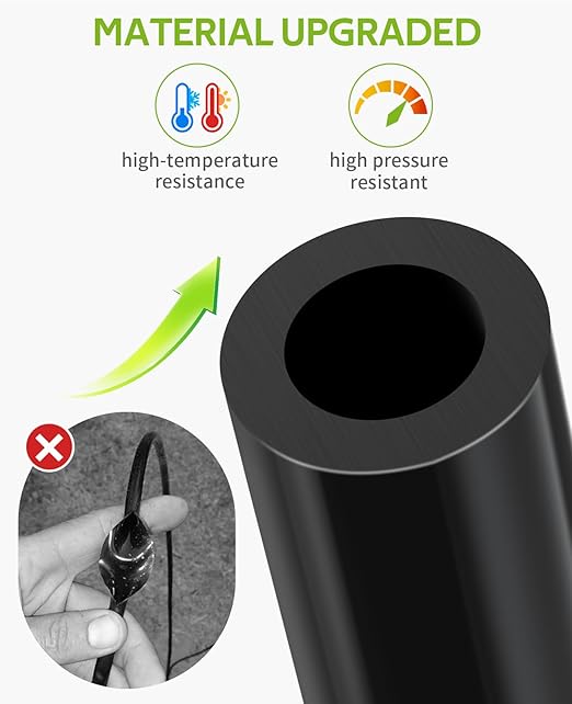 HIRALIY 118FT Greenhouse Mist Drip Irrigation Kit, Hanging Plant Watering, Garden Watering System with 1/4" Blank Tubing and Misting Nozzles, Quick Connector Design Automatic Irrigation System