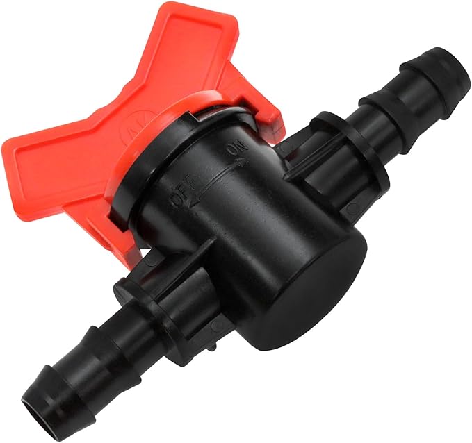 Drip Irrigation Switch Valves 3/8-Inch ID Irrigation Valves Barbed Ball Valves for Garden Drip Aquarium, 5PCS