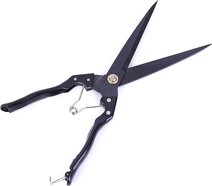 Grass Shear Sheep Shear Alpaca Shear - Coated Wear-Resistant Handle, Manganese Steel Double Blade, Strong Spring Suitable For Cattle And Sheep and Horse Hair Hand-Cut (Black 12.6 inches)