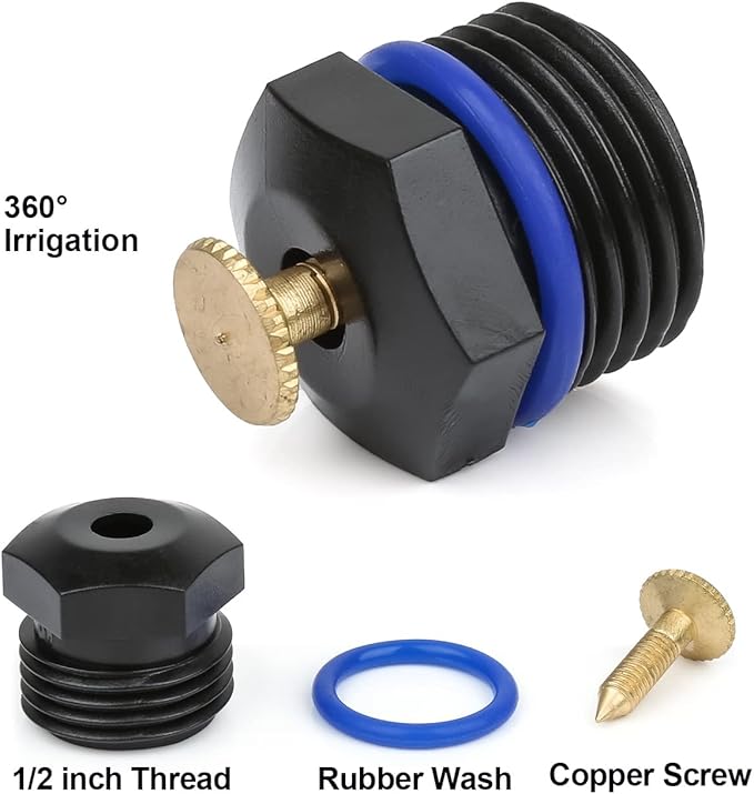 10pcs Atomizing Sprinkler Nozzle,1/2 inch Garden Misting Emitters Adjustable 360 Degree Agricultural Lawn Watering Universal Nozzle Irrigation Micro Spray Heads