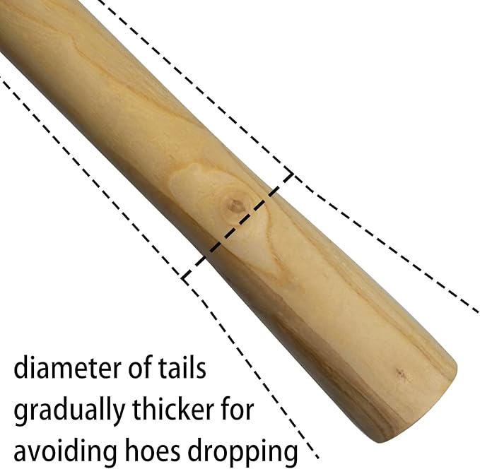 55-Inch Pure Solid Wood Replacement Handle for Garden Digging Spading Fork, Surface Coated with Protective Paint, Clear Finish, Convenient and Durable