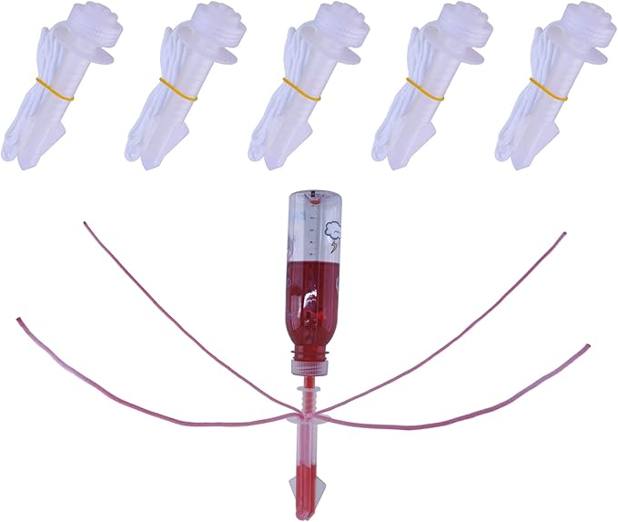 Plant Watering Reservoir, Suitable for Everyday and Holiday use, Automatic drip Irrigation with microadjuster Switch for Indoor and Outdoor，Large and Small Plants (Pack of 6)