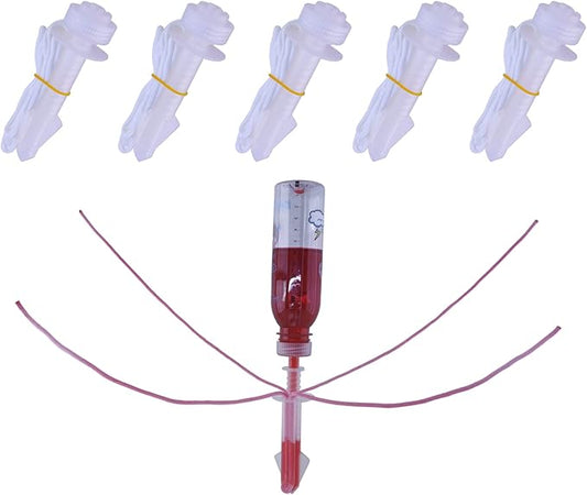 Plant Watering Reservoir, Suitable for Everyday and Holiday use, Automatic drip Irrigation with microadjuster Switch for Indoor and Outdoor，Large and Small Plants (Pack of 6)