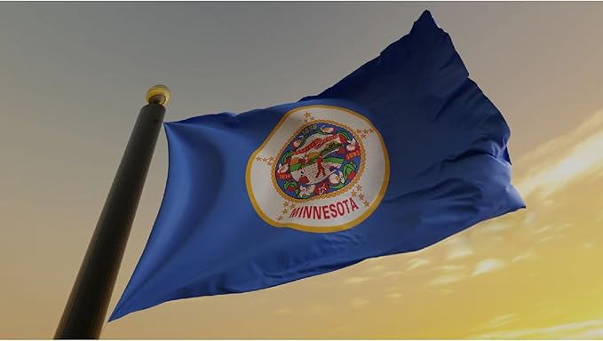 TOPFLAGS Minnesota State Flag 3x5 Outdoor MN Flags Double Sided Embroidered Durable Lasting Heavy Duty Nylon Stronger Brass Grommets 4 Stitched Hemming Perfect for Outside