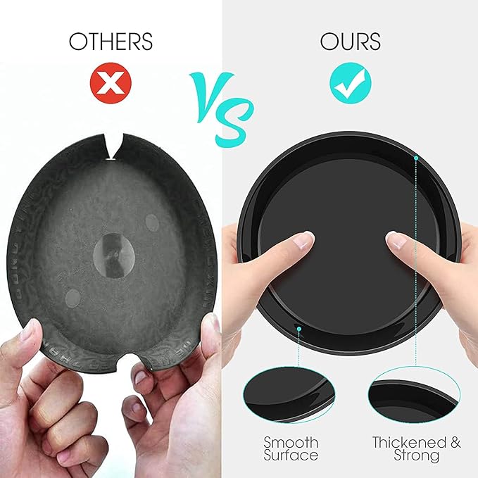 6 Pack Plant Saucer 12 14 16 18 20 22 Inch Plastic Plant Tray, Sturdy and Durable Flower Pot Container Accessories Plant Pot Saucers for Indoor and Outdoor (22 Inch, Black)