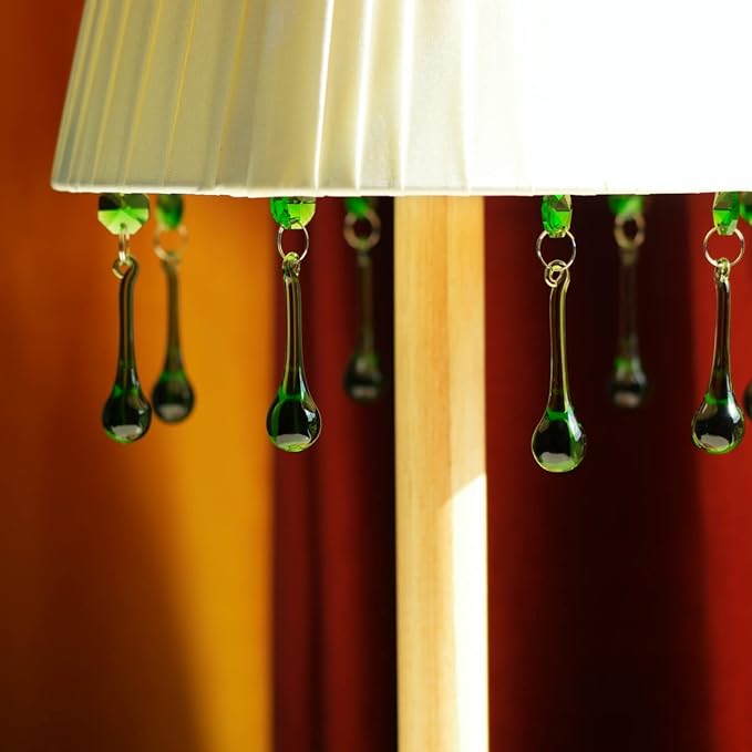 12pcs Raindrop Crystal Chandelier Prisms Parts, Hanging Crystals Beads for Chandeliers, Home Decoration