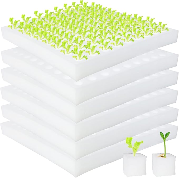 600 Pcs Hydroponic Sponges, Soil-Less Cultivation Planting Gardening Tool, Square Seedling Sponges for Small Bud Growth