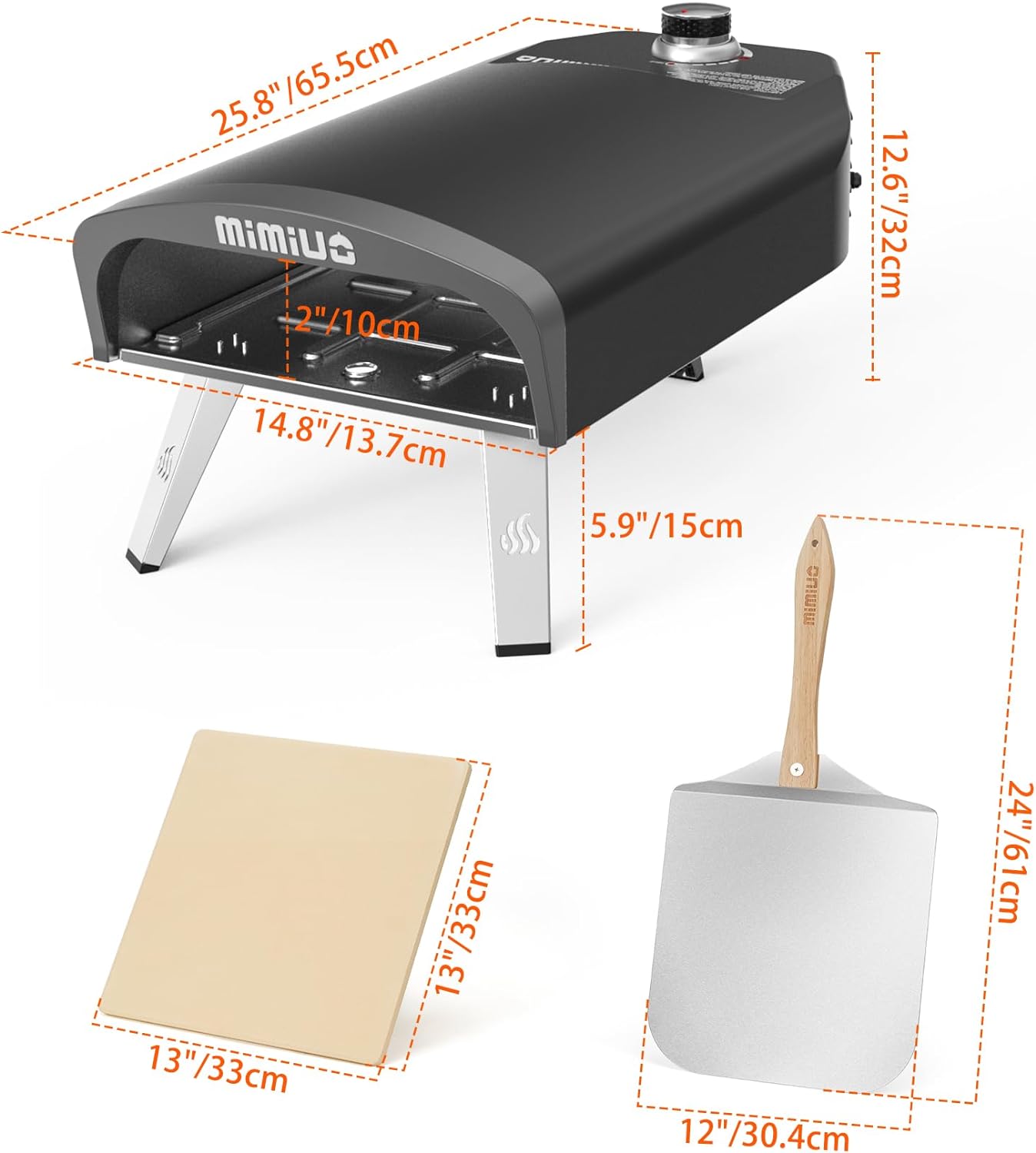 Gas Pizza Oven Outdoor - Portable Propane Pizza Ovens for Outside - Professional Pizza Stove with 13 inch Pizza Stone, Ideal for Any Outdoor Kitchen