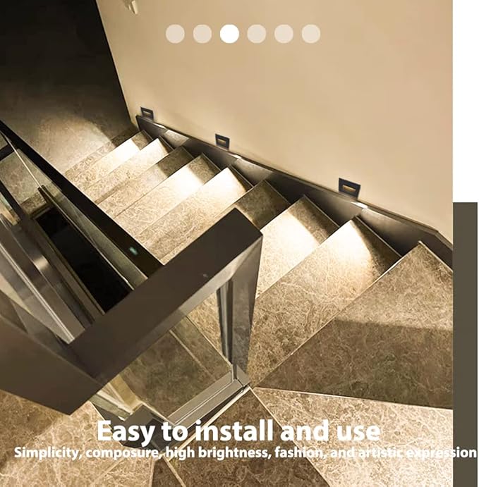 8Pack 3W LED Recessed Wall Light, 85-230V Step Lights Warm White 3000K, IP65 Waterproof Stair Light Staircase Light lamp, Inside Outside Garden Balcony Corridor, Aluminum, 120V,Black