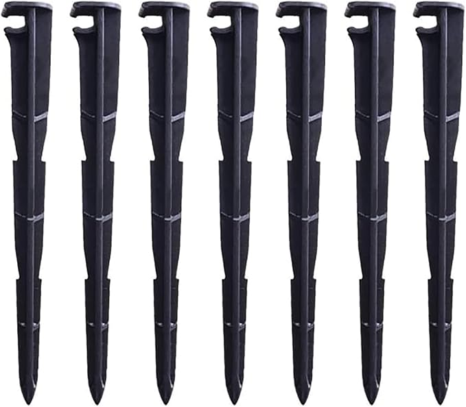 50 Pcs Irrigation Drip Support Stakes for 1/4 Inch Universal Drip Tubing, Drip Hose Stakes for Irrigation, Greenhouse, Garden, Vegetable, Flowers