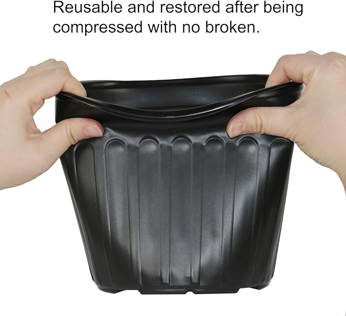 60-Pack 2 Gallon Flexible Plastic Plant Pots with 50Pcs Plant Labels,Thickened Soft Seed Starting Container for Indoor Outdoor Plants, Seedlings, Vegetables, Succulents and Cuttings