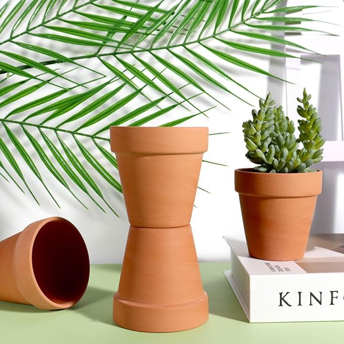 vensovo 3 Inch Terra Cotta & Terracotta Pots with Drainage - 20 Pack Clay Flowerpots, Succulent Nursery Planter Great for Plants, Crafts, Wedding Favor