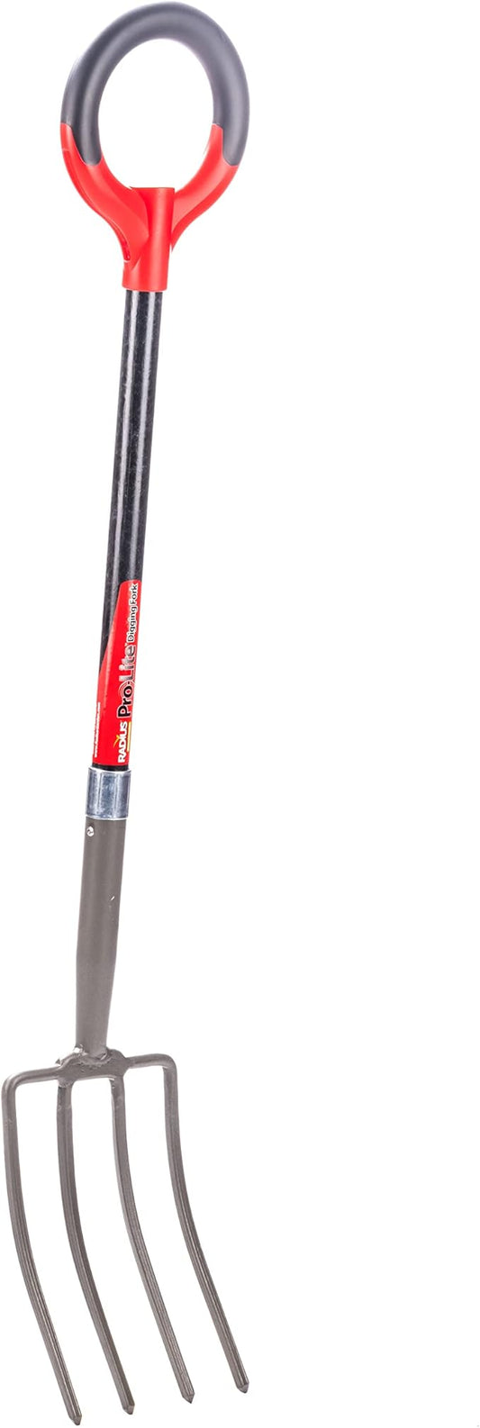 Radius Garden 25311 Pro-Lite Ergonomic Carbon Steel Digging Fork, Red