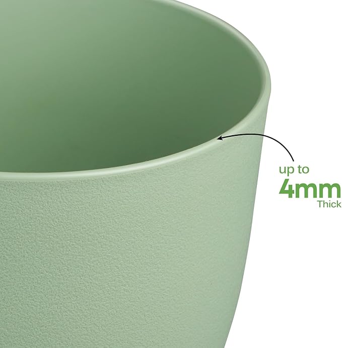 Plant Pots 8 Inch Set of 4, Flower Pots with Multi Mesh Drainage Holes, Planters for Indoor Outdoor Garden Plants and Flowers (Multicolor)