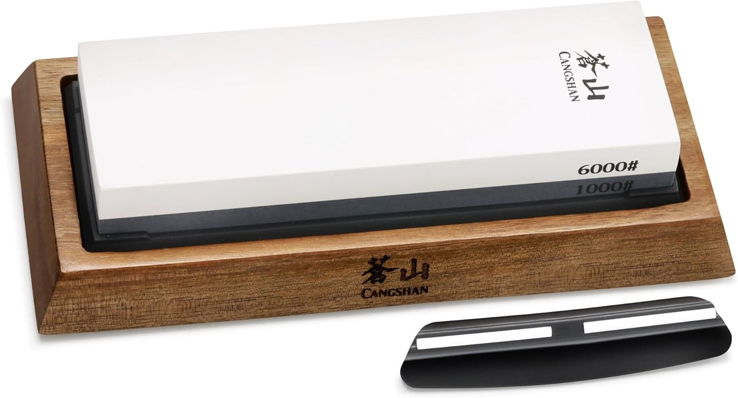 Cangshan 503800 Dual-Sided Whetstone Knife Sharpener 1000/6000 Grit