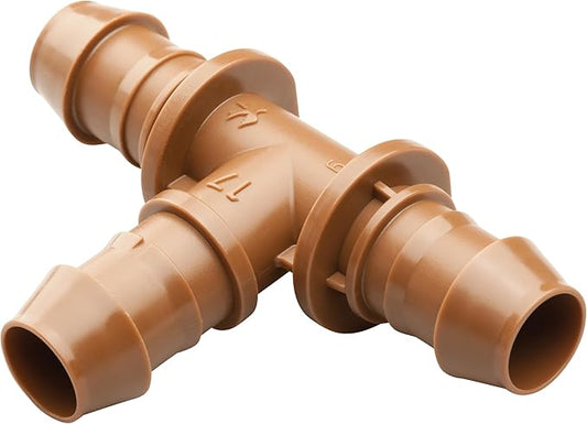 Rain Bird BT50/4PK XFF Tee for 1/2" / 17mm Drip Tubing 4 Pack, Brown