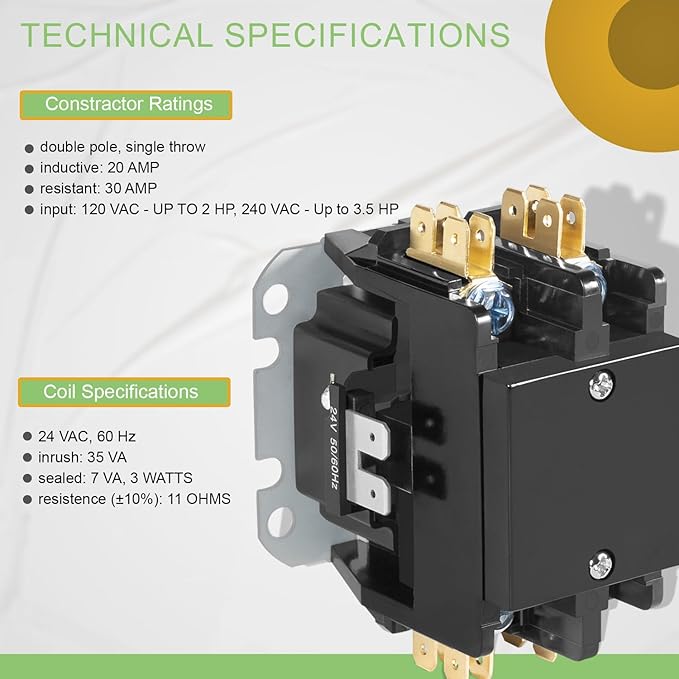 1522 Pump Start Relay Replacement for K-Rain Contactor Lawn Sprinkler Irrigation System, 24V Coil, Watering Equipment Part