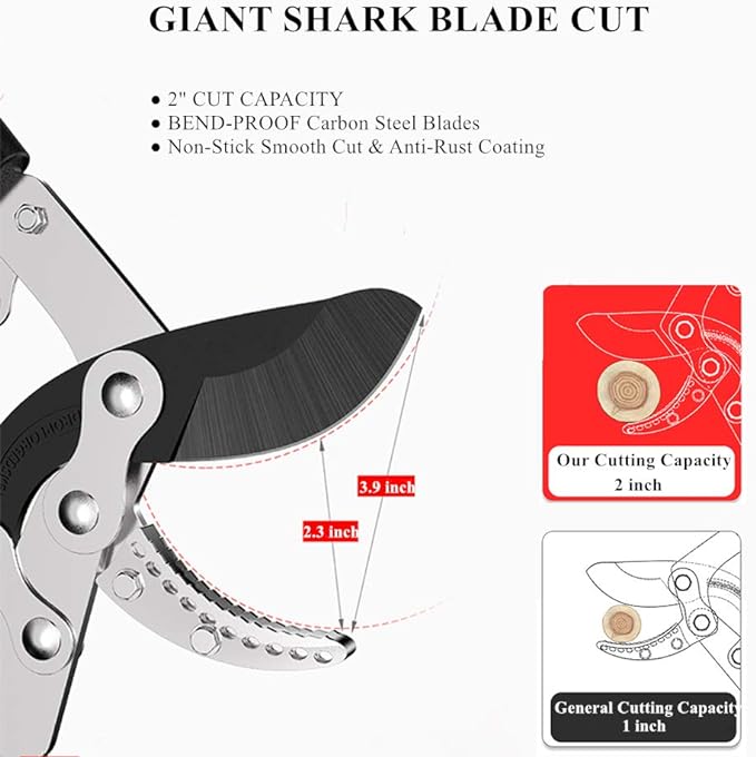Heavy Duty Anvil Lopping Shears -2 inch Cutting Capacity Bypass Lopper - Extendable 26 Inch to 41 Inch,Professional Tree Branch Cutter