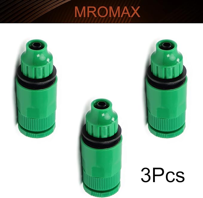 MroMax 3Pcs Hose Tap Connector, Connected to G1/2 or G3/4 Threaded, Suitable for 8/12mm Hose, Quick Connector Hose Pipe Adapter, Faucet Nozzle for Garden Irrigation System Green