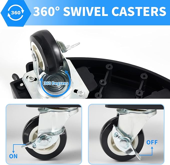 TreeGun 2 Pack Plant Caddy with Wheels Heavy Duty with 8 Lockable Casters, Rolling Plant Stand Adjustable for 8inch-22inch Outdoor Indoor Large Plant, Plant Stand with Wheels 500lbs Capacity