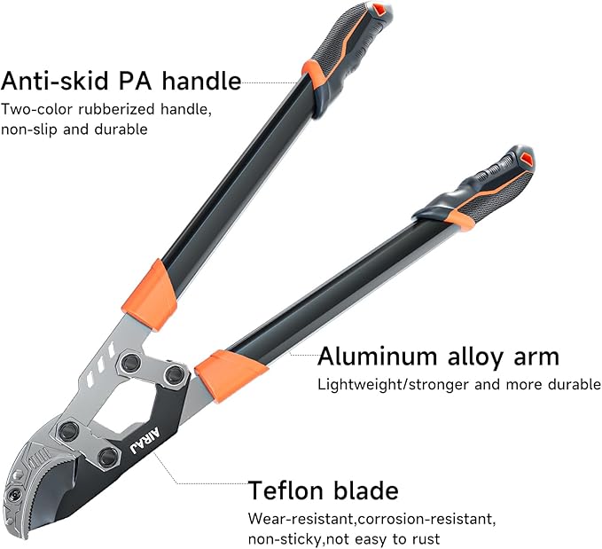 AIRAJ 27” Anvil Loppers for Tree Trimming Heavy Duty with Compound Action | Tree Branch Cutter with 2 Inch Cutting Capacity | Chops Thick Branches Ease | Garden Lopper Pruning Shears Heavy Duty