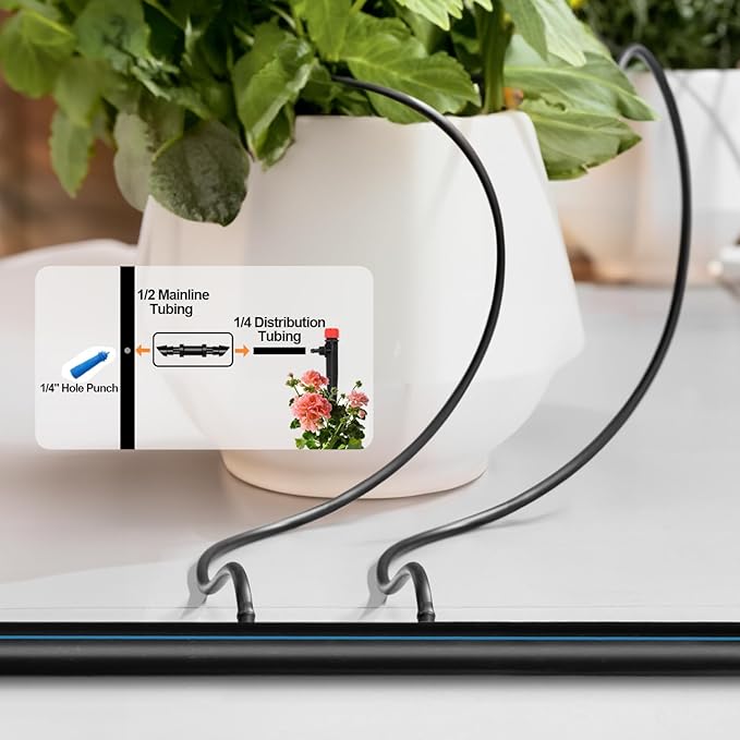 60 Pieces 1/4" Drip Irrigation Coupling Fittings：Drip Line Double Barbed Coupler Connectors for 1/4 Inch Irrigation Tubing Quick Connect 1/4'' Coupler with Sharp End for Drip Irrigation System