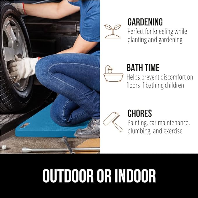 Gorilla Grip Extra Thick Kneeling Pad, Supportive Soft Foam Cushioning for Knee, Water Resistant Construction for Gardening, Bathing Baby, Workout Supplies, Lightweight, Garden Work Gifts