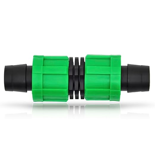 (10-Pack) Drip Irrigation Tubing Coupling - 1/2" Universal Perma Connector Barbed Locking Fitting - Fits All Brands 16-17mm Drip Tape AG Tubing (10, Coupling)