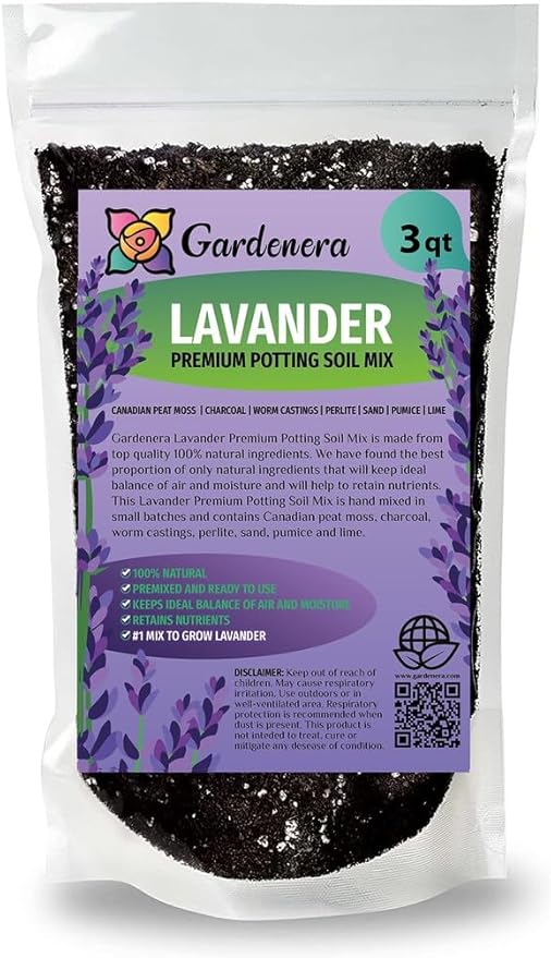 Lavender Potting Mix - Provide Your Plants with The Perfect Soil Composition - 3 QUARTS