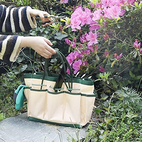 Fdit Garden Tote Bag, Single?Layer Garden Tote Bag Gardening Pruning Tool Storage Oxford Cloth Bag Heavy Duty Tool Storage