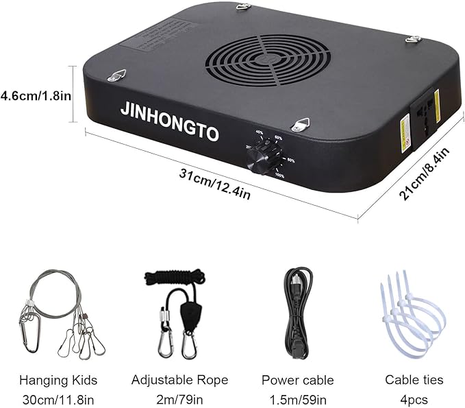 65 Watt Dimmable Grow Light LED Full Spectrum UV IR, Best Grow Lights for All Indoor Plants, Veg Seed Starting Seedlings Houseplant Plant Light