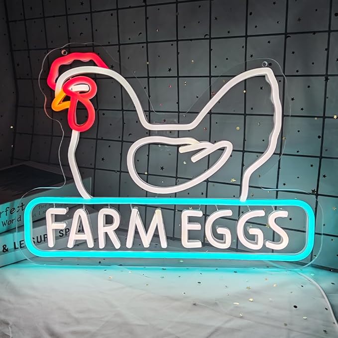 Chicken Coop Neon Sign Chicken Cluck Led Light Up Sign Farm Chicken Coop Farmhouse Kicthen Garden Decor Chicken Coop Sign Birthday Gifts for Family USB Powered Neon Sign,Size15.7*11inch(JWD025)