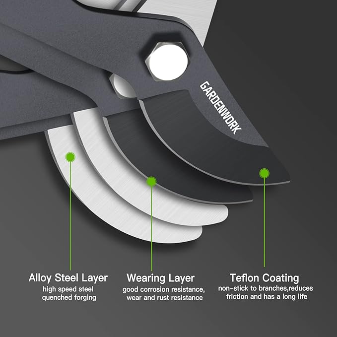 Loppers, Heavy-Duty Branch Trimmer with Sk5 Teflon Blades, Suitable for Tree Branches and Shrubs