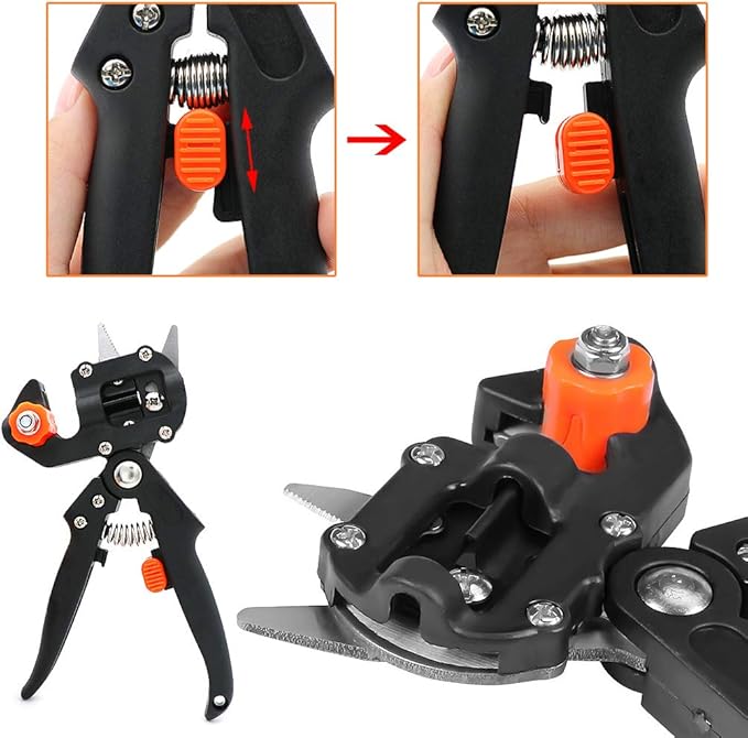 Garden Grafting Tool Kits, ZALALOVA 2 in 1 Pruning Tools Including Grafting Knife Replacement Blades Grafting Tapes Rubber Bands and Labels for Plant Branch Vine Fruit Tree Cutting