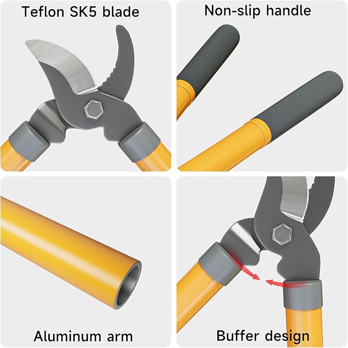 AIRAJ 16” Small Bypass Loppers for Tree Trimming | Branch Cutter with 1.5” Cutting Capacity | Chops Branches Ease | Loppers for Gardening | Tree Pruner | Branch Trimmer | Pruning Shears